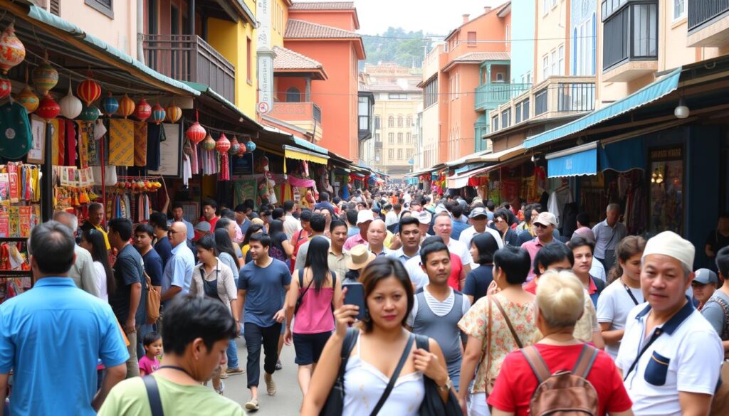 Crowded Tourist Area