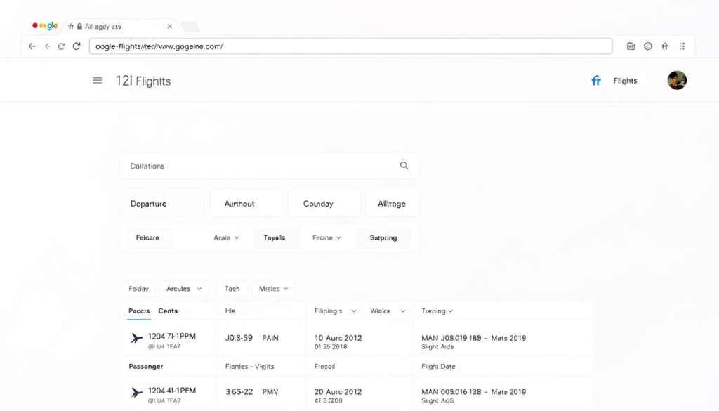 Google Flights search interface