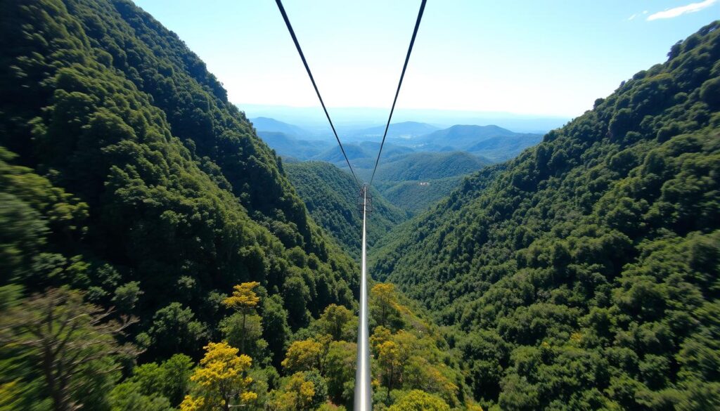 Ziplining over nature