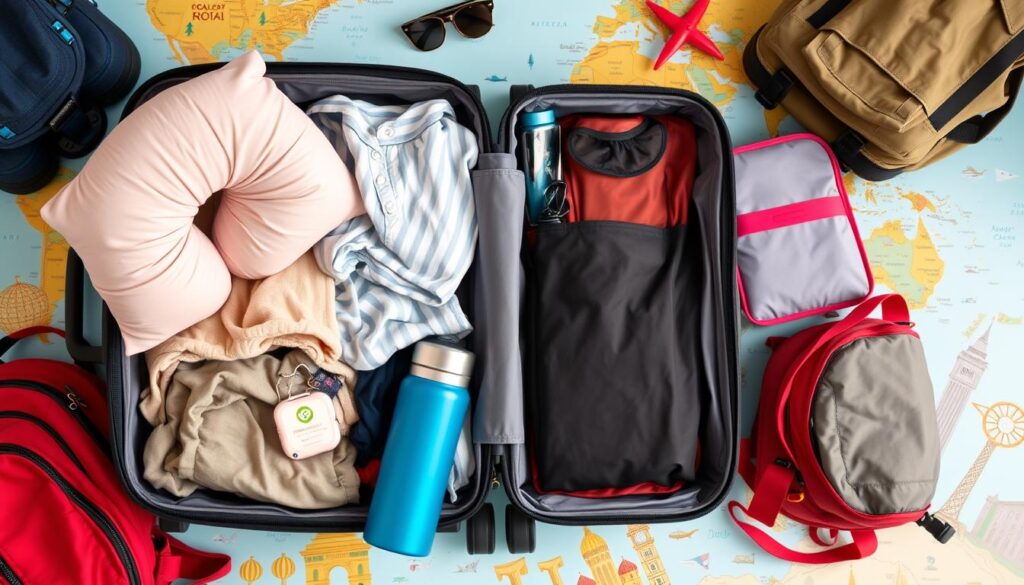 budget travel packing