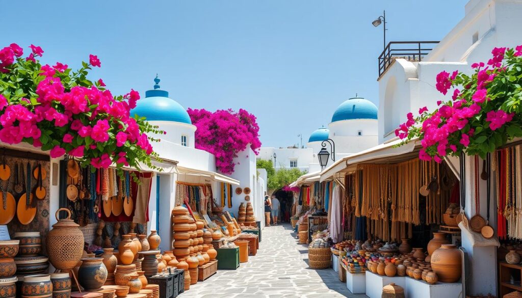 greek island vacations shopping