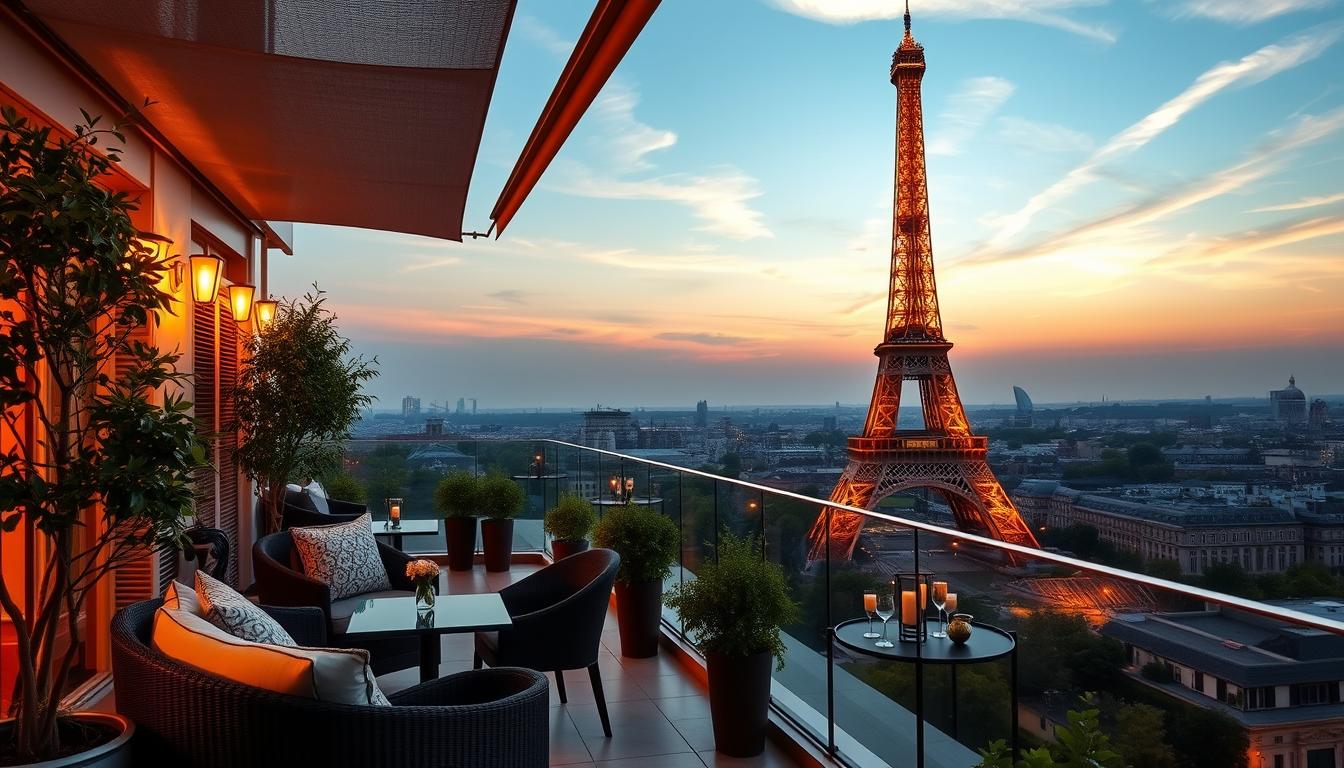 paris hotel near eiffel tower view