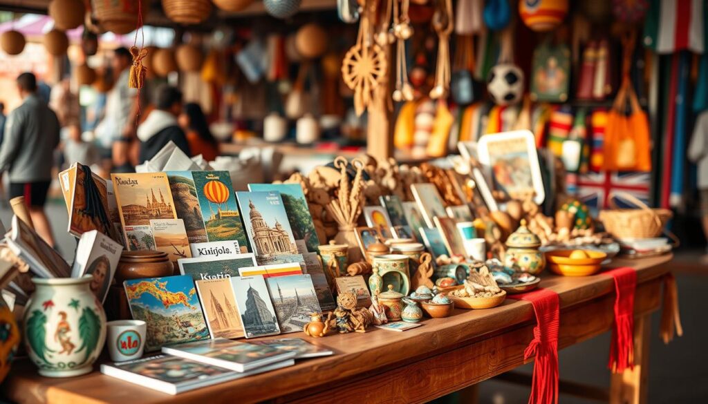 travel souvenirs display